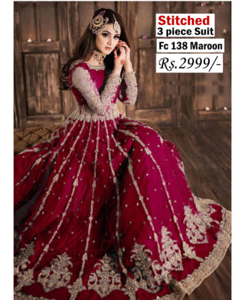 STITCHED 3 piece DRESS FA- 138 M