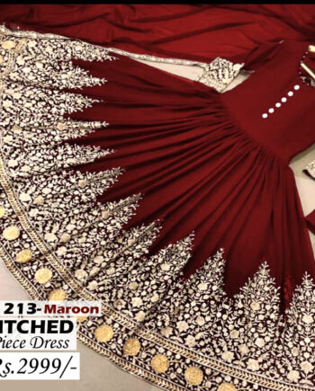 STITCHED 3 piece DRESS LS -213 M