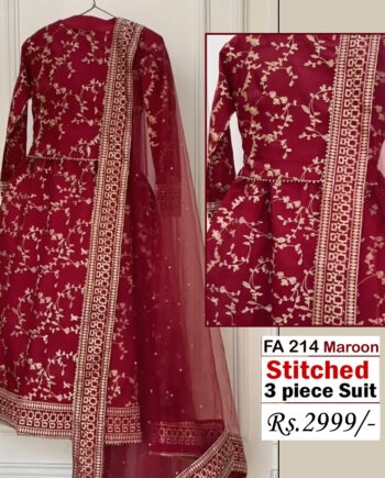 STITCHED 3 piece DRESS LS - 214 M