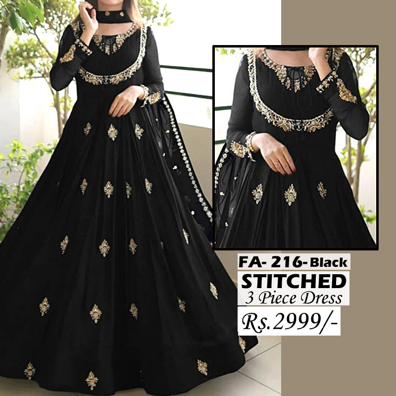 STITCHED 3 piece DRESS LS - 216 B