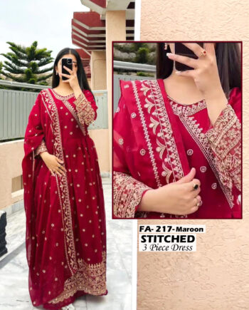 STITCHED 3 piece DRESS LS -  217 M