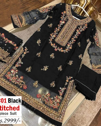 STITCHED 3 piece DRESS LS - 01 B