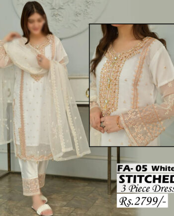 STITCHED 3 piece DRESS LS -05 W
