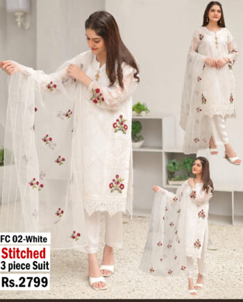 STITCHED 3 piece DRESS LS -  02 W