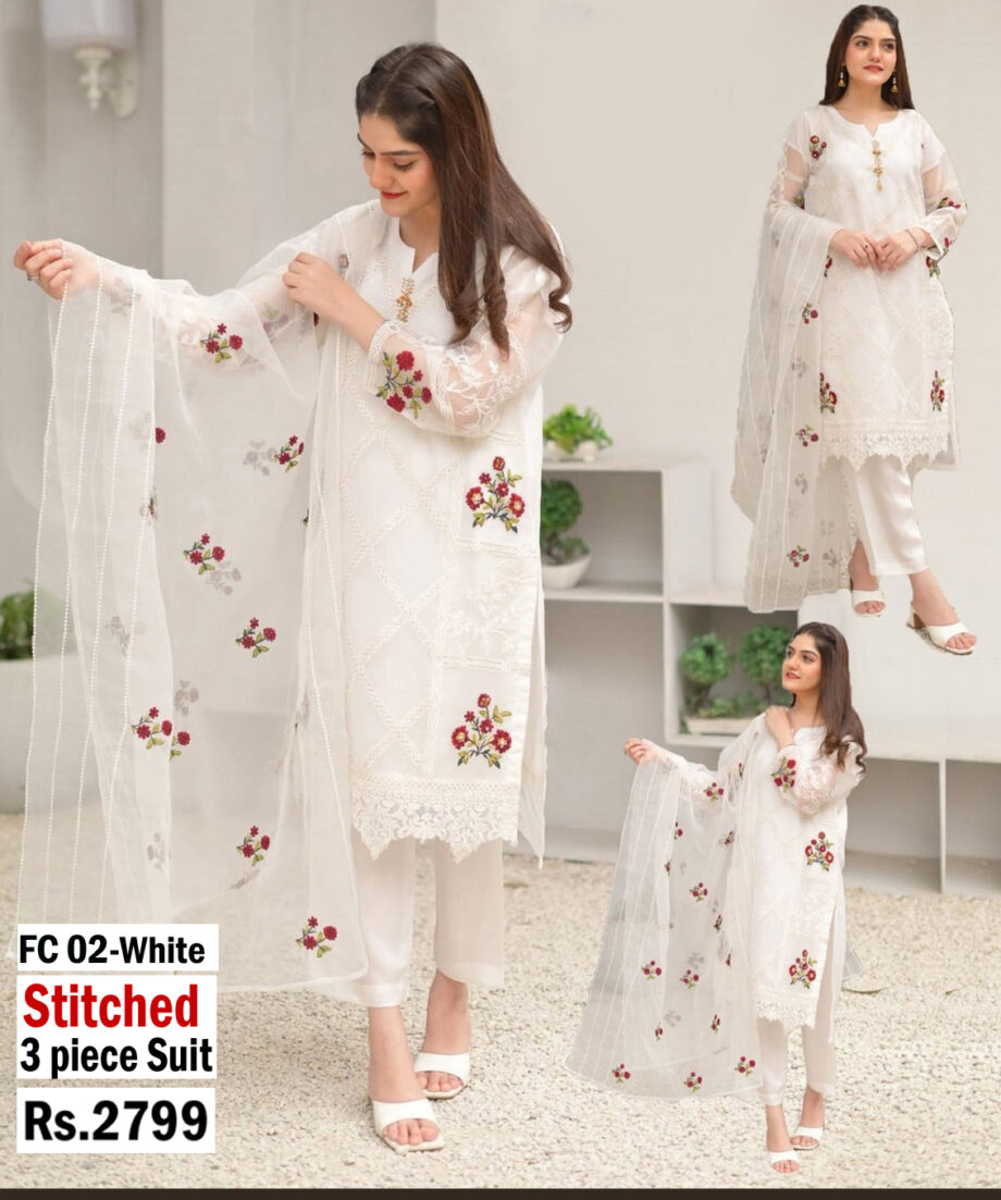 STITCHED 3 piece DRESS LS -  02 W