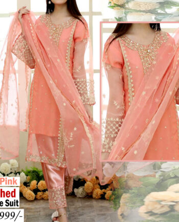 STITCHED 3 piece DRESS LS - 05 Pink