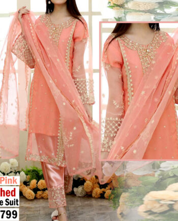 STITCHED 3 piece DRESS LS - 05 Pink